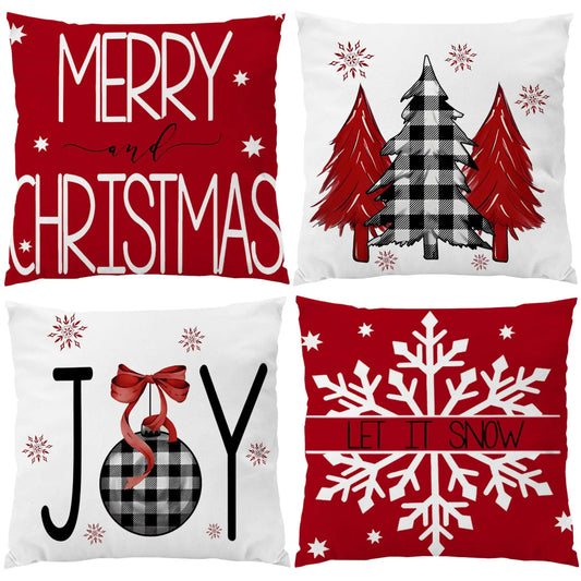 Velvet Christmas Cushion Covers Set of 4