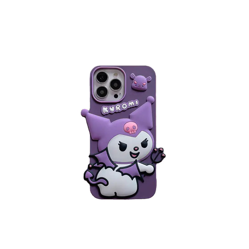 Dark Purple Kuromi Silicone Case_ for iPhone 15 Pro Max