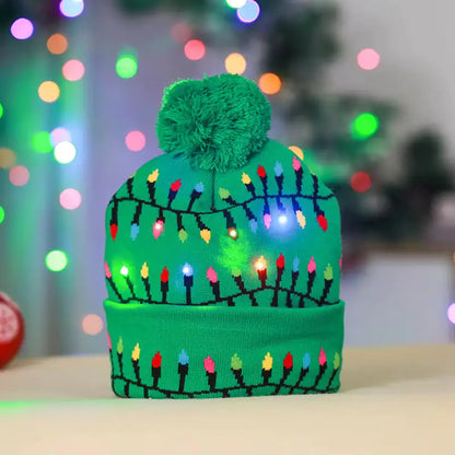 Festive LED Beanie Light-Up Christmas Hat 