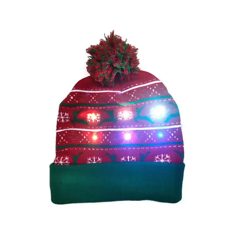 Festive LED Beanie Light-Up Christmas Hat 