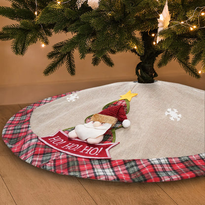 Festive Santa Linen Tree Skirt