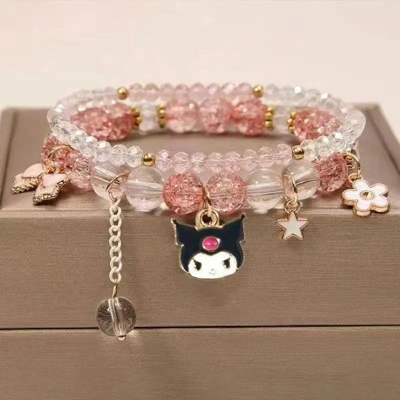Kuromi Sanrio Crystal Bead Bracelet for Kids &amp; Friends