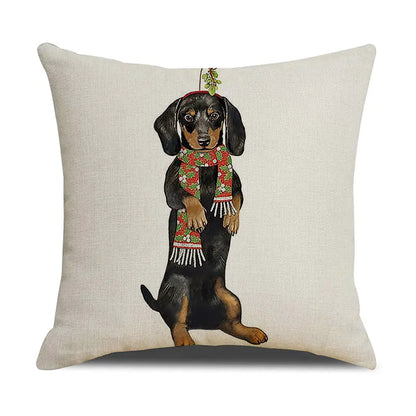 Christmas White Animal Print Pillowcase