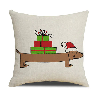 Christmas White Animal Print Pillowcase