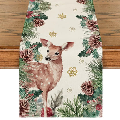 Reindeer Pine Festive Table Runner