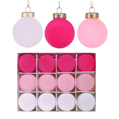 12PCS 6CM Velvet Ball Christmas Tree Ornaments