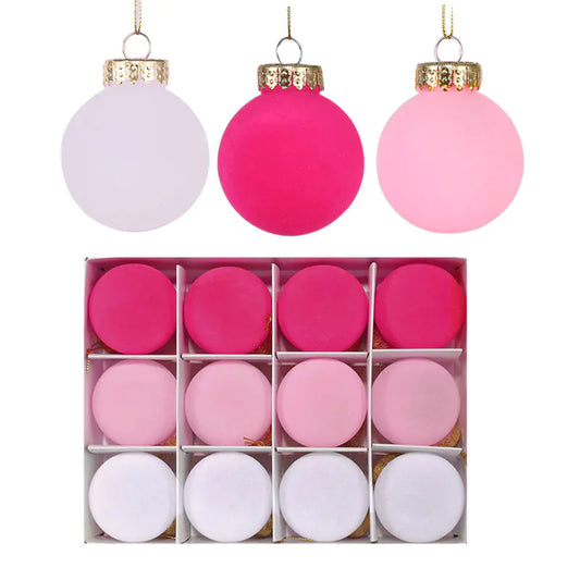 12PCS 6CM Velvet Ball Christmas Tree Ornaments