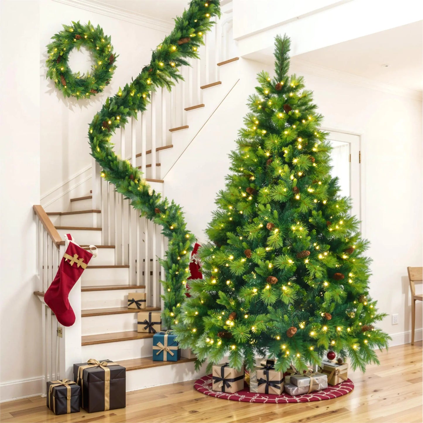 Pine Perfection 6ft Christmas Set with Pre-Lit Tree_ & Garland