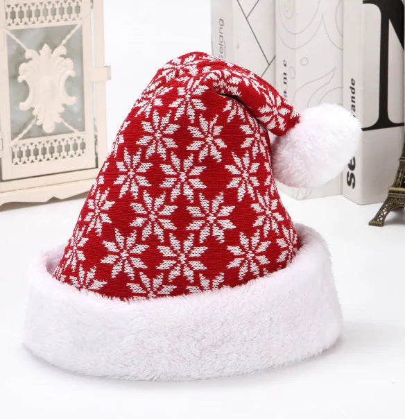 Snowflake Deer Knitted Wool Christmas Hat