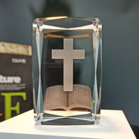 Luminous Cross Crystal Decoration
