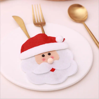 Christmas Table Knife and Fork Decoration Bag