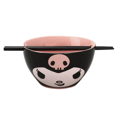 Sanrio Kuromi 20 oz Ramen Bowl With Chopsticks kitchen table