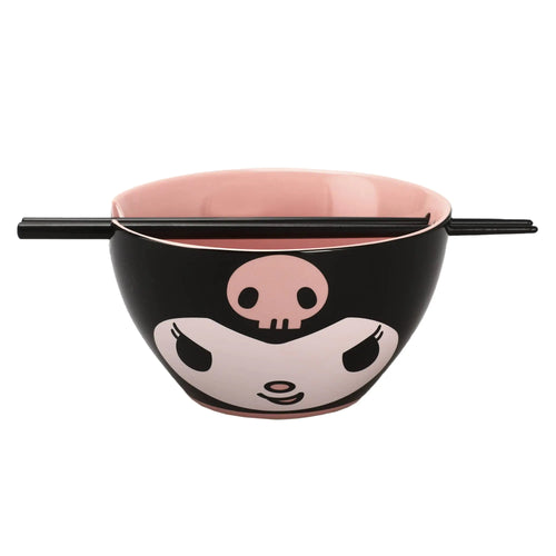 Sanrio Kuromi 20 oz Ramen Bowl With Chopsticks kitchen table